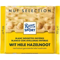 Ritter Sport - Weißes ganzes Haselnusstablet 100gr | 10 Stück