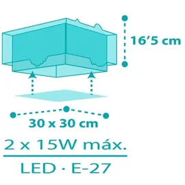 Dalber 63316 - Kinder-Deckenleuchte HAPPY JUNGLE 2xE27/15W/230V - Bunt
