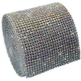 Hotfix Crystal AB Mesh Strassband SS6 Borte zum aufbügeln, Strasssteine, Breite wählbar, Mind. 1,15m lang 24reihig = 55mm x ca. 1150 mm