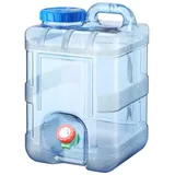 Generisch Wasserkanister Mit Hahn,Wassertank,Trinkwasserkanister mit Griff,Kanister Mit Zapfhahn Und Schraubdeckel,Wasser Kanister Für Wandern Camping Picknick Wohnwagen,Campingbox(10L)
