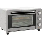 Homcom Minibackofen 21l 1400W 60 Min. Timer, Kleinbackofen mit 100 °c-230 °c einstellbar Temperatur Garzeit, Mini Ofen mit Backblech, Grillrost Fenster, Pizza-Ofen, Silber