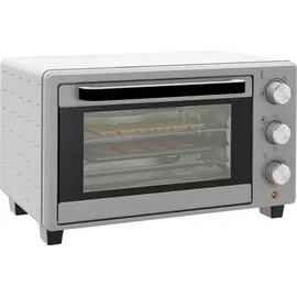 Homcom Minibackofen 21l 1400W 60 Min. Timer, Kleinbackofen mit 100 °c-230 °c einstellbar Temperatur Garzeit, Mini Ofen mit Backblech, Grillrost Fenster, Pizza-Ofen, Silber