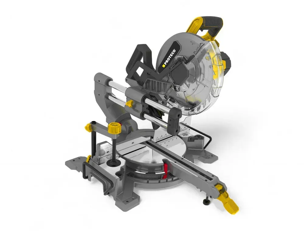 Proteco Kapp- und Gehrungssäge PROFI 255 mm mit Zugfunktion und LED-Führung