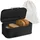 Relaxdays Brotkasten mit Deckel und Brotbeutel Hellbraun,Schwarz