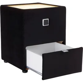 Jockenhöfer Nachtkonsole JOCKENHÖFER GRUPPE "Lancy", schwarz (schwarz 372, 06), B:42,5cm H:53cm T:45cm, Glas, Holzwerkstoff, Sideboards, Nachtkonsole, mit LED-Beleuchtung