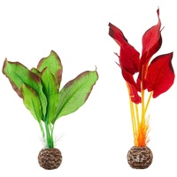 biOrb OASE biOrb Seidenpflanzen Set S grün & rot - hochwertige Aquariendekoration bestehend aus zwei künstlichen Wasserpflanzen für Süßwasser und Meerwasser geeignet