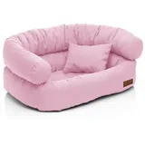 Juelle Hundebett - Großhundesofa, Abnehmbarer Bezug maschinenwaschbar, flauschiges Bett, Hundesessel Santi S-XXL (Größe: L - 100x80 cm, Hellpink)