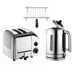 Dualit Frühstücksset inkl. 2er Toaster + 1,7 L Wasserkocher und Brötchenaufsatz