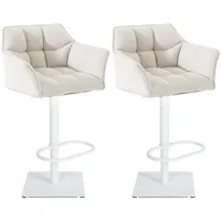 CLP 2er Set Barhocker Damaso Stoff weiß/weiß