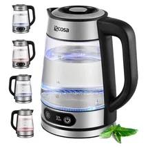 Ecosa Glas Wasserkocher 1,8 l Edelstahl