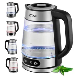 Ecosa Glas Wasserkocher 1,8 l Edelstahl