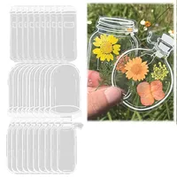 Lesezeichen mit getrockneten Blumen, transparent, 30 Stück