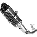 Eosnow Gy6 Exhaust, Slip-On-Vollschalldämpfer-Auspuffanlage Vollauspuffanlage Auspuffkrümmer Slip-On-Schalldämpfer im Carbon-Stil für GY6 125