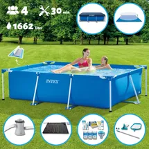 Intex Pool mit rechteckigem Rahmen 220 x 150 x 60 cm mit Zubehör – 2827097 Blau No Size