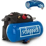 SCHEPPACH Kompressor HC06 ölfrei 6L 8bar 1200W | 5 m Sprialschlauch