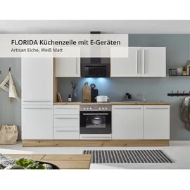 kochstation Küchenzeile KS-Florida 280 cm weiß