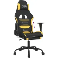 vidaXL Gaming-Stuhl mit Fußstütze Schwarz und Gelb USB