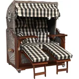 WebaVita Strandkorb Bali Mahagoni Grau