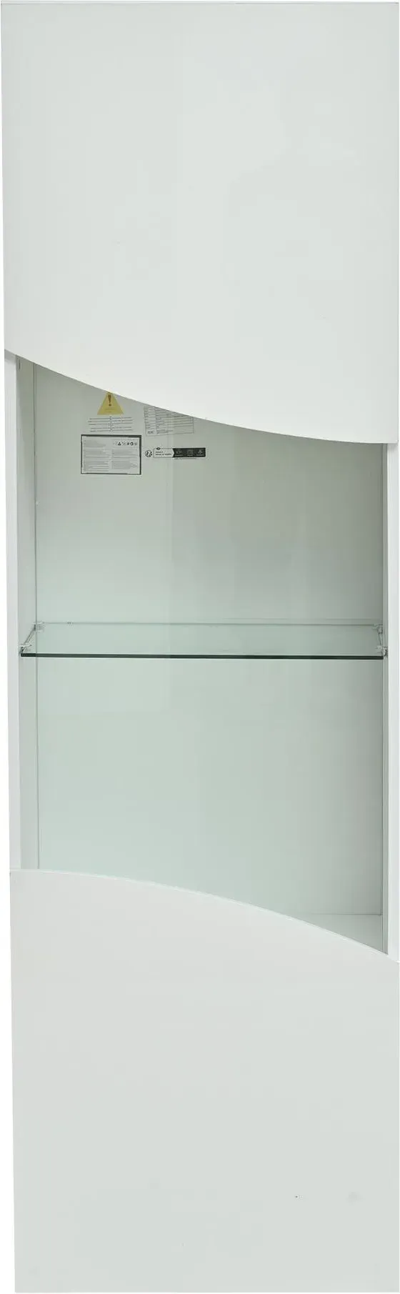 Wohnzimmer-Vitrinenschrank, schmales hohes Design mit großem Stauraum, 35x50x165 cm, Weiß