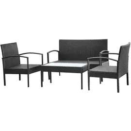 vidaXL Garten-Lounge-Set 4-tlg. schwarz