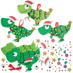 8 x Dekoration Bastelset "Weihnachtsdino" aus Moosgummi