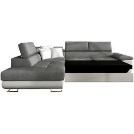 Mirjan24 Ecksofa Cotere Cord, L-Form Eckcouch mit Schlaffunktion und Bettkasten (Farbe: Poso 39, Seite: Links) - Braun
