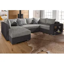 Collection AB Wohnlandschaft Kunstleder 4-Sitzer Grau/Schwarz