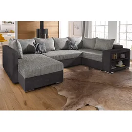 Collection AB Wohnlandschaft Kunstleder 4-Sitzer Grau/Schwarz