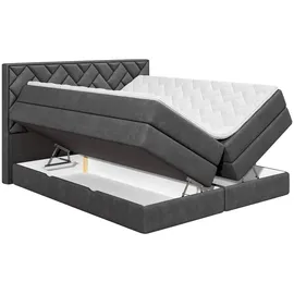 Livetastic Boxspringbett 160 x 200 cm H2 Anthrazit