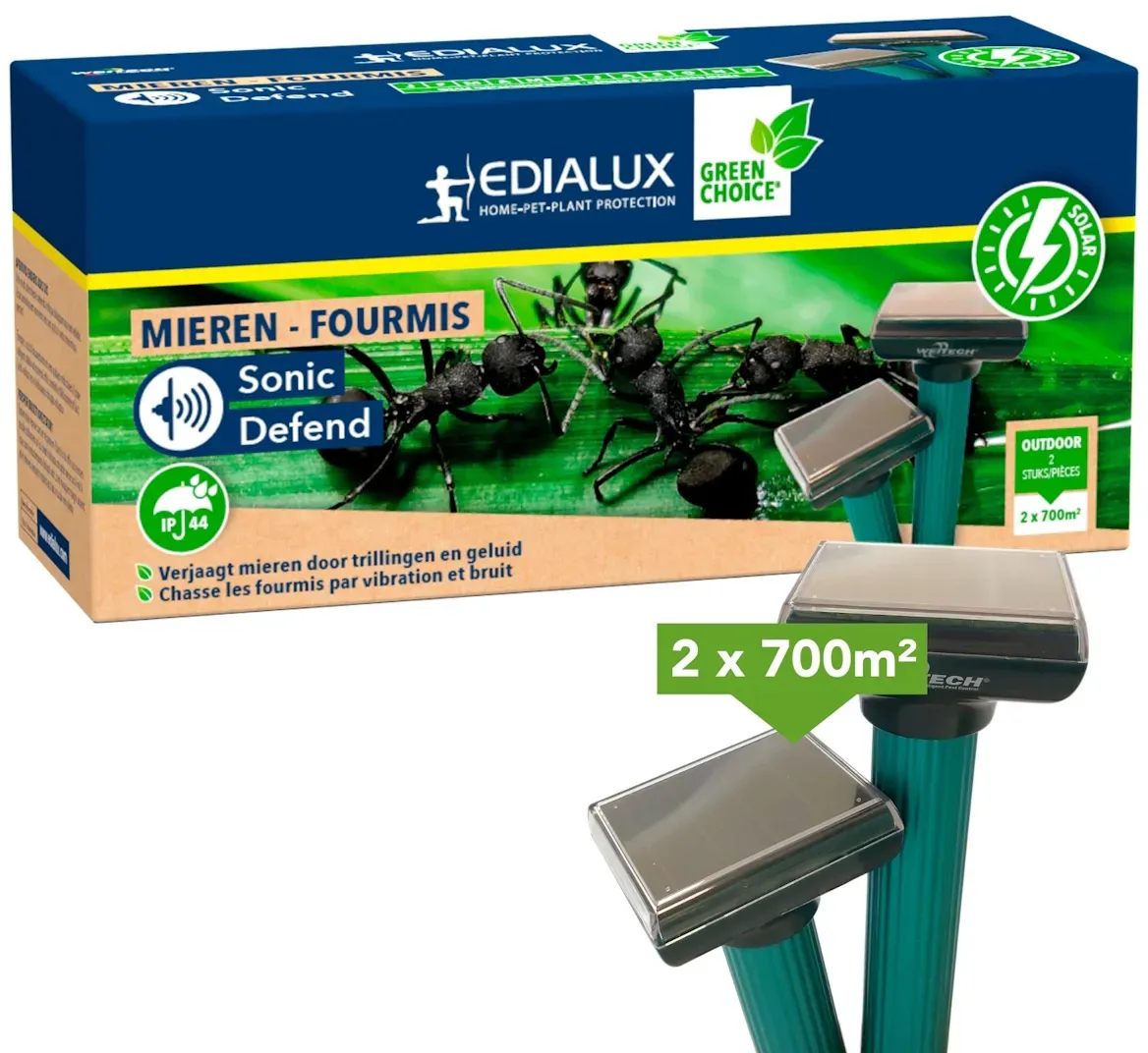 Edialux Sonic Defend - Ameisen, Solar, Max. 2 X 400M2