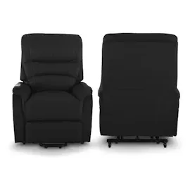 RABURG Fernsehsessel mit Aufstehhilfe in SEIDEN-SCHWARZ & Schlafsessel XXL mit Liege- & Relaxfunktion aus Soft-Touch-Kunstleder