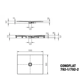 Kaldewei Conoflat 792-2 Duschwanne 90 x 130 cm mit Styroporträger