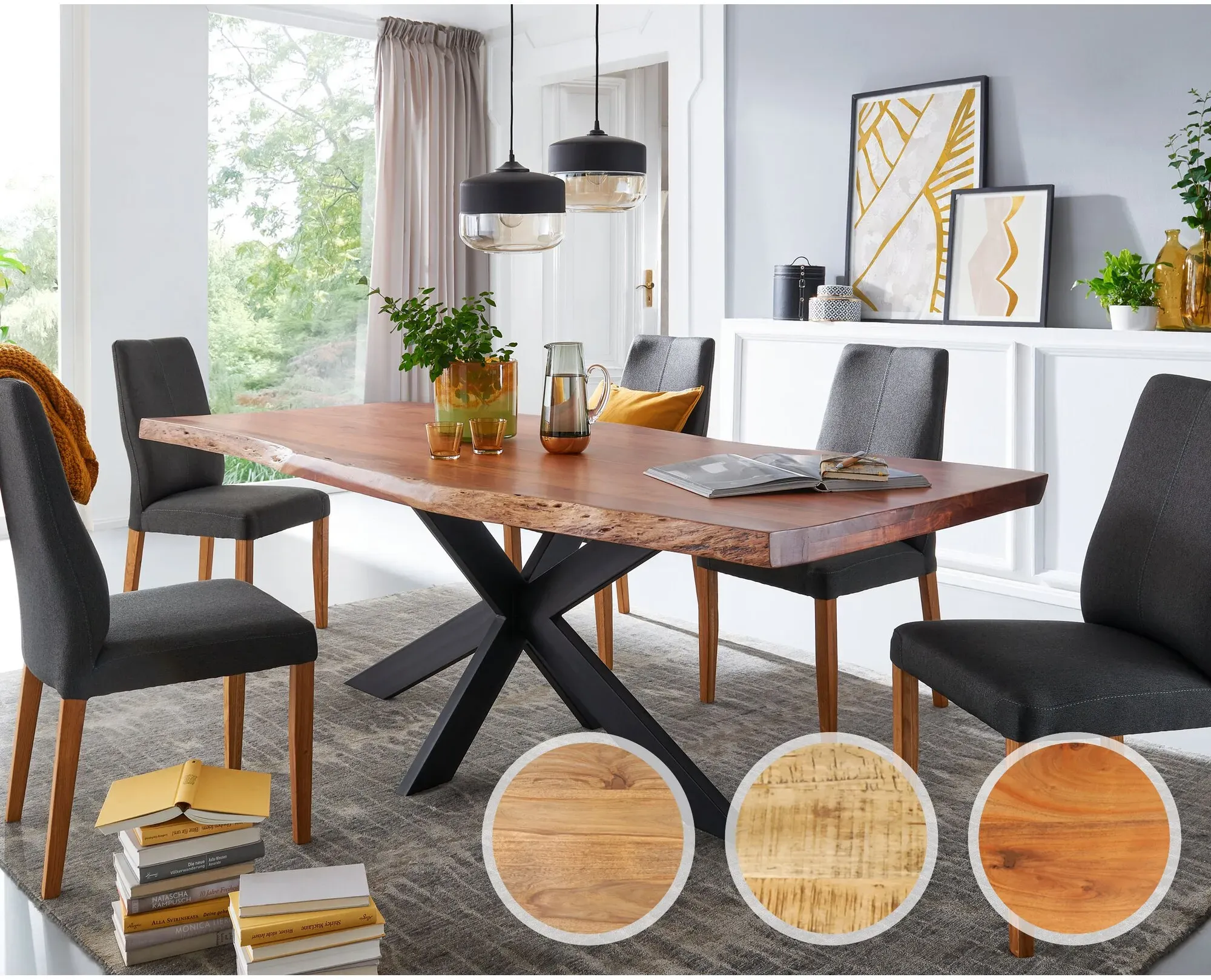 3S Frankenmöbel »Ohio« Massivholz Esstisch TI-0492 / 180x90 cm / Mango