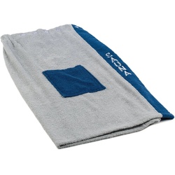 Gözze Kilt Sauna Sarong, Kurzform, Walkfrottee, Knöpfe, Saunakilt für Damen, 100% Baumwolle, verstellbare Knöpfe, Bestickung blau