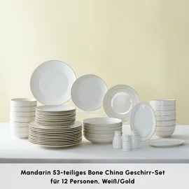 KARACA Elegance Bone Mandarin Tafelservice 53-tlg. gold