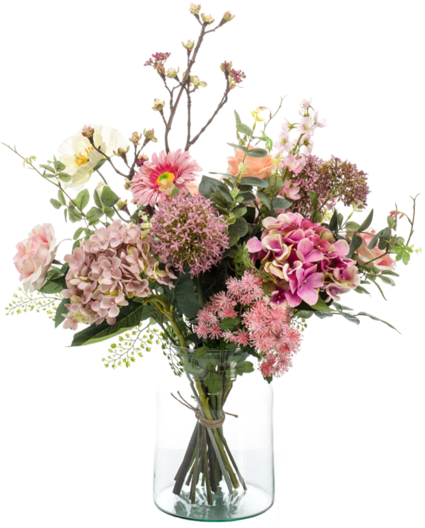 Seidenblumenstrauß rosa Blumen Kunstpflanze exkl. Vase Kollektion - Driesprong Collection