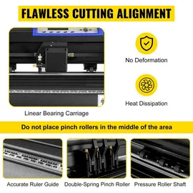 Vevor Vinyl Schneideplotter 720 mm SignMaster Bodenständer, Plottermaschine Schnittgeschwindigkeit 10–800 mm / s, Schnittkraft 10-500 g, Schrittmotor, fünf Vinylrollen, 16 MB, 13,5 kg, Schwarz, 95 x 52 106 cm