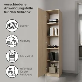 home collective Bücherregal Kleiderschrank 40 x 35 x 180 cm Beige