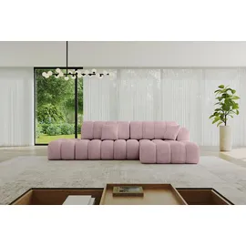 altdecor Ecksofa Cord mit Schlaffunktion 3-Sitzer Rosa