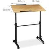 Relaxdays Laptoptisch XXL höhenverstellbar, HxBxT: 110 x 100 x 50 cm, Holz natur