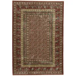 Teppich GINO FALCONE "Beatrice GF-137", bunt (rot multi), B:80cm H:10mm L:150cm, Polyester, Teppiche, Kurzflor, Orient Optik, mit Bordüre & Fransen, Wohnzimmer
