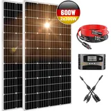 600W Watt Solarpanel Kit Solar Set 12 V mit 40 A Laderegler für Wohnmobil Camping Pumpen