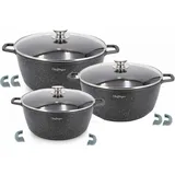 Cheffinger 6-tlg. Kochtopfset 24-28-32CM Topf Induktion Alu Guss Pfanne