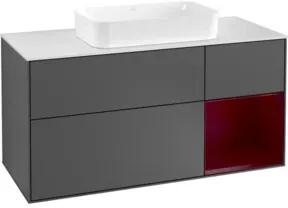 V&B Waschtischunterschrank Wandbeleuchtung Finion 120cm, Pl wh. m, Reg re Peo, Anthrac. m