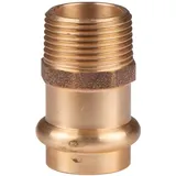 Pipetec Kupfer Pressfitting Übergang aus Rotguss 22 - 3/4" AG DVGW