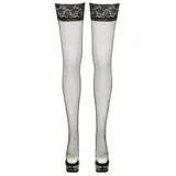 Cottelli LEGWEAR Halterlose Strümpfe aus feinmaschigem Netzmaterial