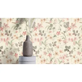 tesa rasch Vliestapete Lumina 6,00 m x 0,53 m 1 St Beige/Grün/Rosa/Weiß/Mehrfarbig 371314