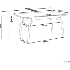 Beliani Esstisch BARBOSA in Dunkler Holzfarbton/Schwarz - Gr.: onesize