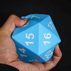 Würfel der Giganten – Jumbo D20 Stresswürfel aus Schaumstoff - Blue