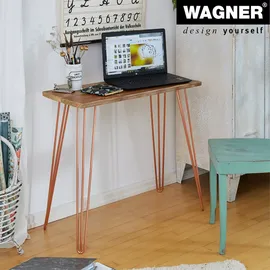 Wagner Möbelbeine HAIRPIN LEGS Retro 4tlg. Set - 12 x 12 x 71 cm, Stahl, kupfer, Bein schräg&Anschraubplatte - 12827404